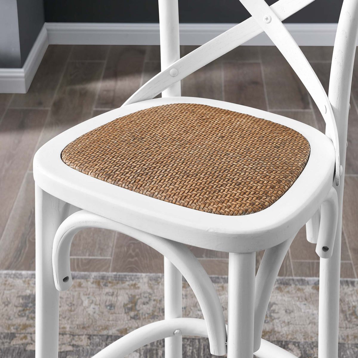 Gear Bar Stool - White (EEI-5668-WHI)
