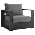 Tahoe Outdoor Patio Powder-Coated Aluminum Armchair - Gray Charcoal