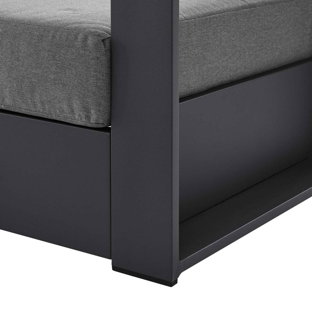 Tahoe Outdoor Patio Powder-Coated Aluminum Armchair - Gray Charcoal