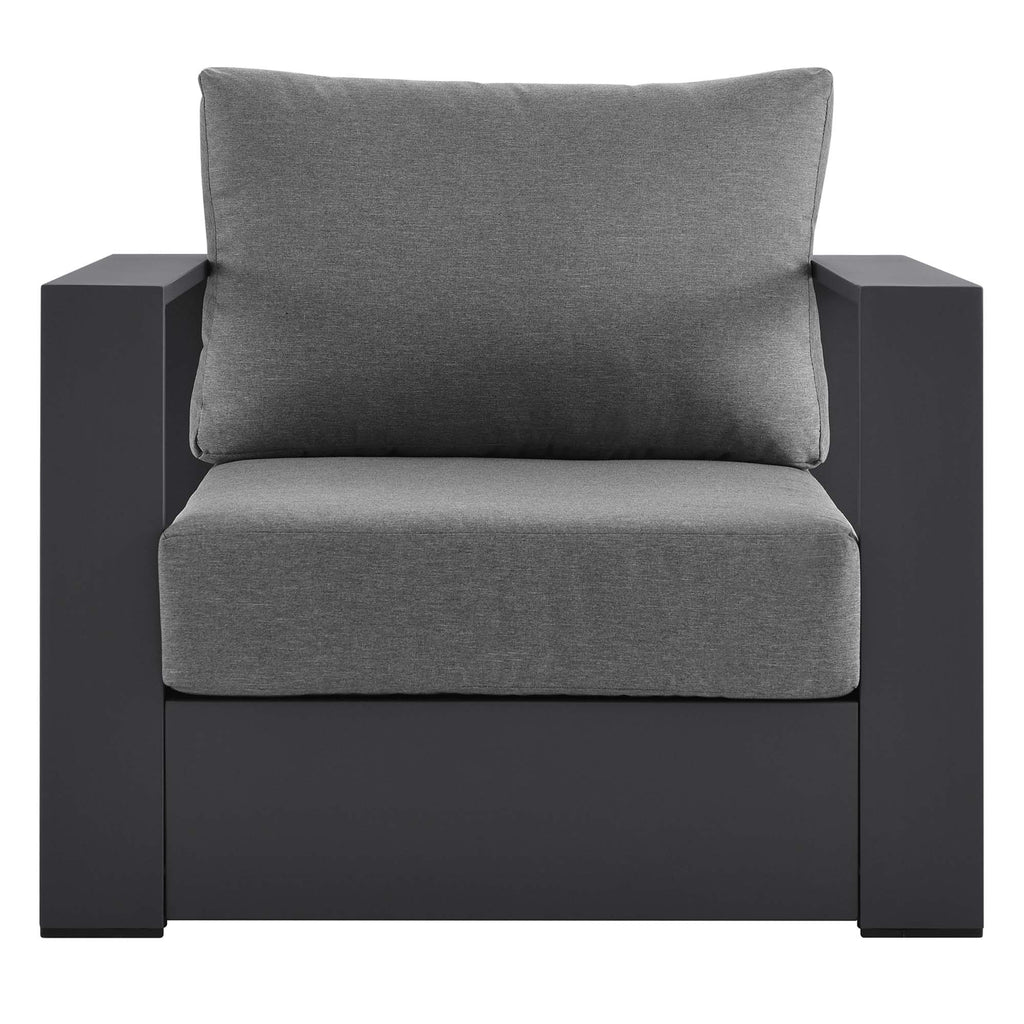 Tahoe Outdoor Patio Powder-Coated Aluminum Armchair - Gray Charcoal
