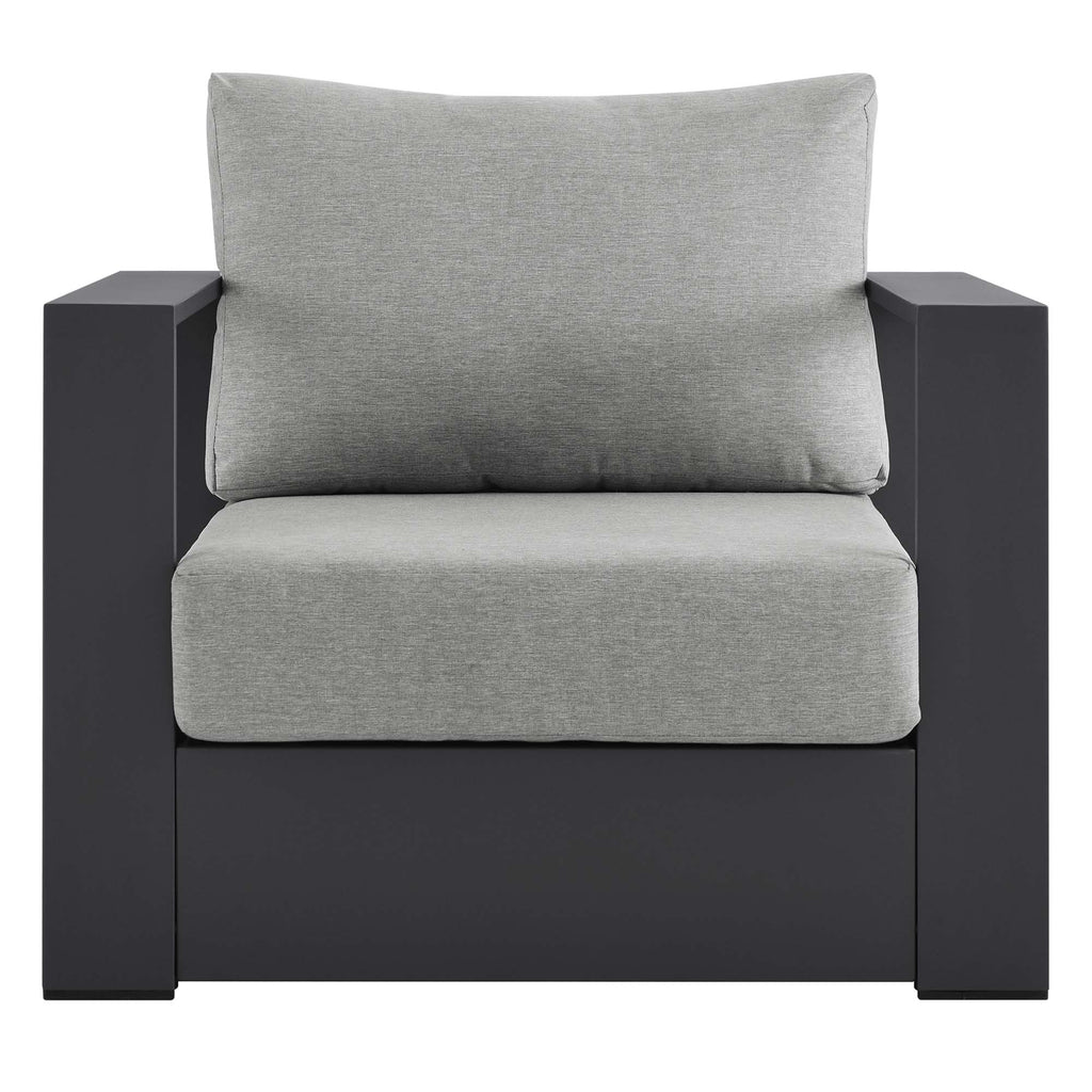 Tahoe Outdoor Patio Powder-Coated Aluminum Armchair - Gray Gray