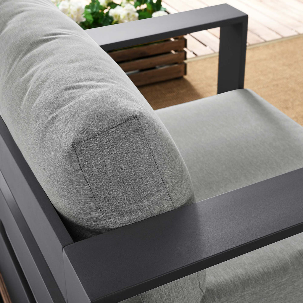 Tahoe Outdoor Patio Powder-Coated Aluminum Armchair - Gray Gray