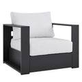 Tahoe Outdoor Patio Powder-Coated Aluminum Armchair - Gray White