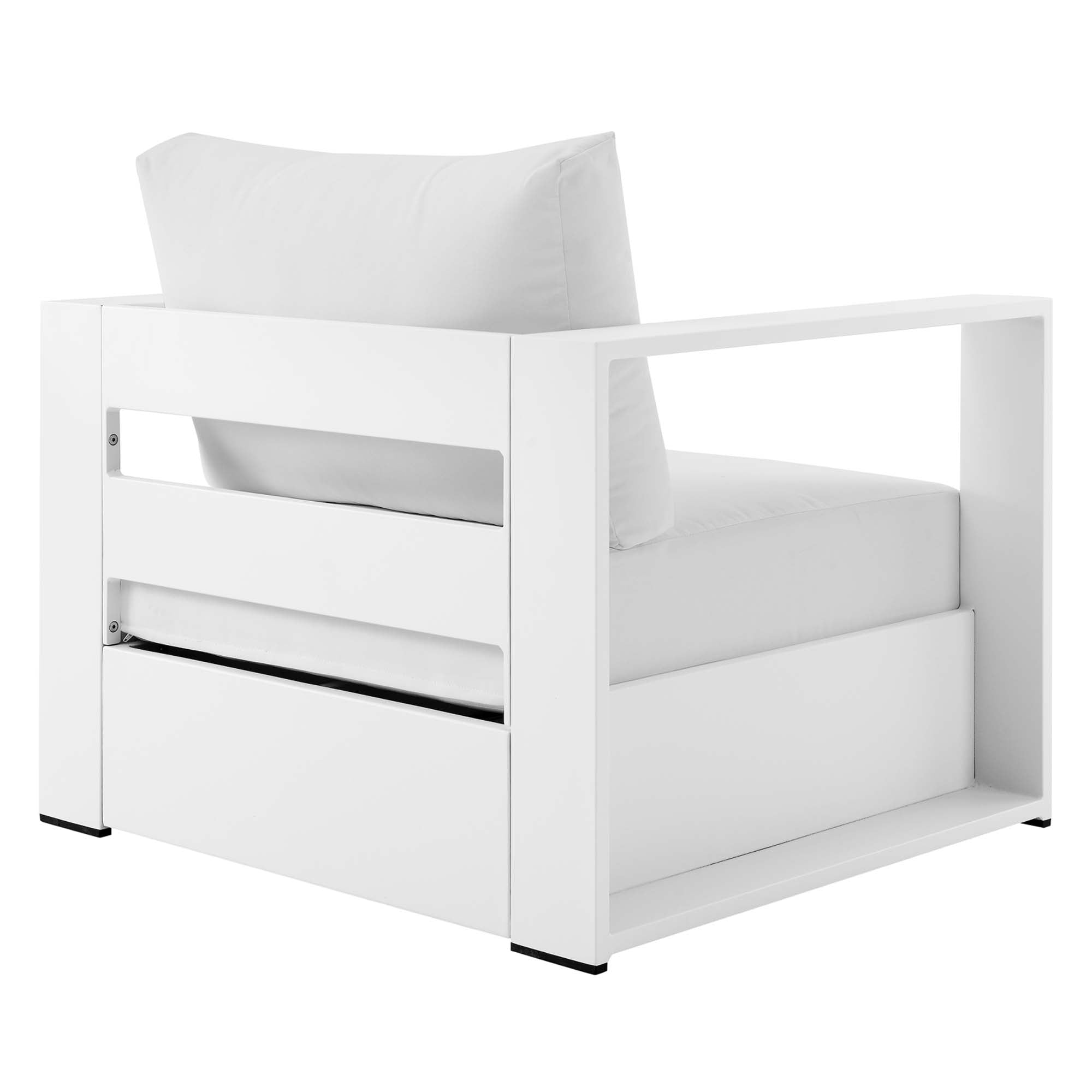 Tahoe Outdoor Patio Powder-Coated Aluminum Armchair - White White