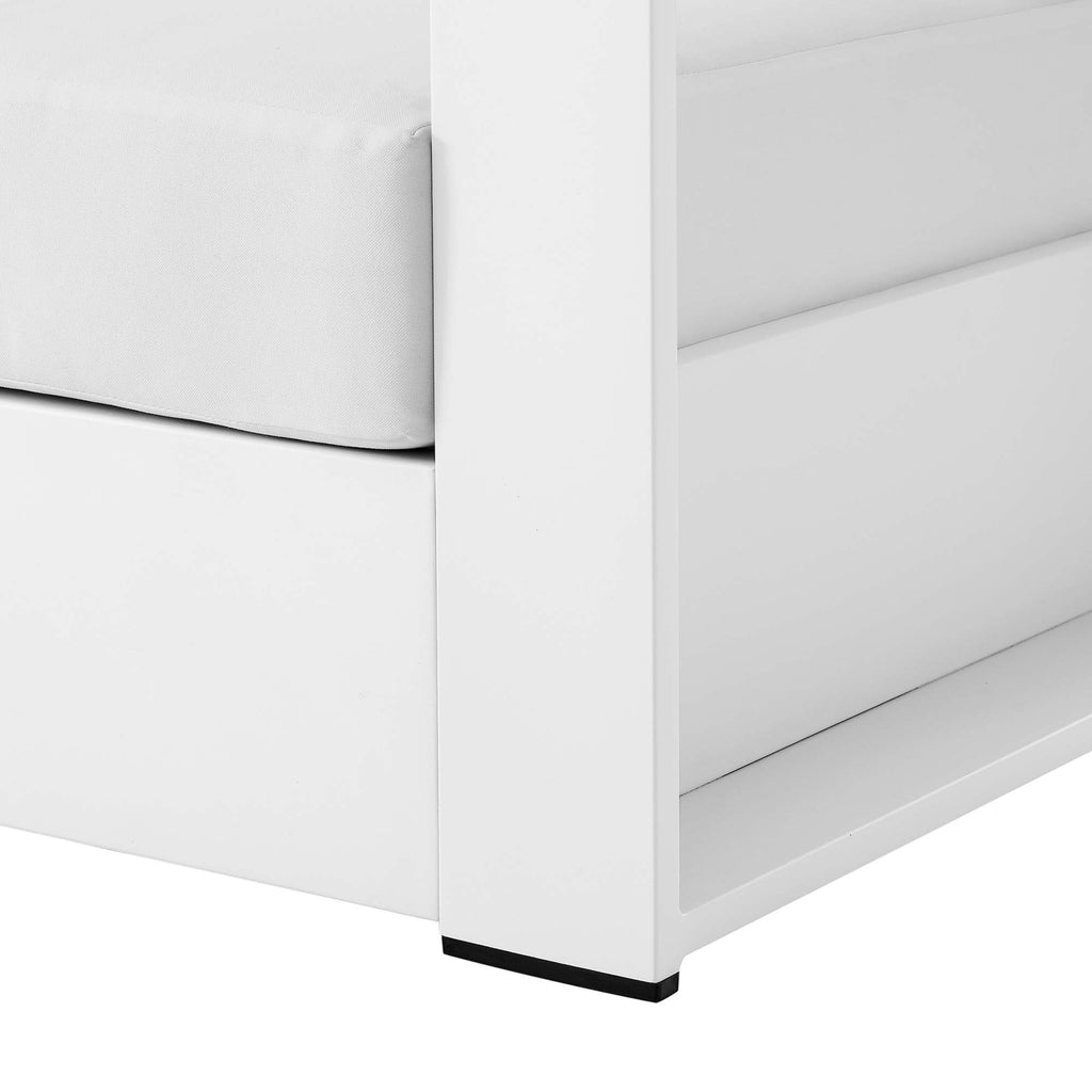 Tahoe Outdoor Patio Powder-Coated Aluminum Armchair - White White