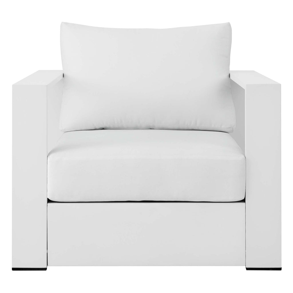 Tahoe Outdoor Patio Powder-Coated Aluminum Armchair - White White