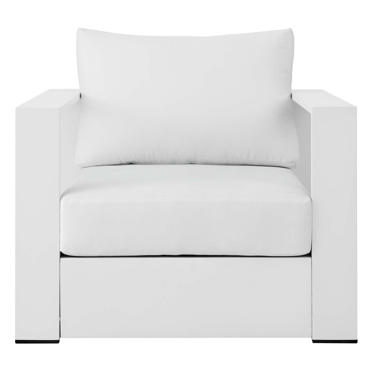 Tahoe Outdoor Patio Powder-Coated Aluminum Armchair - White White