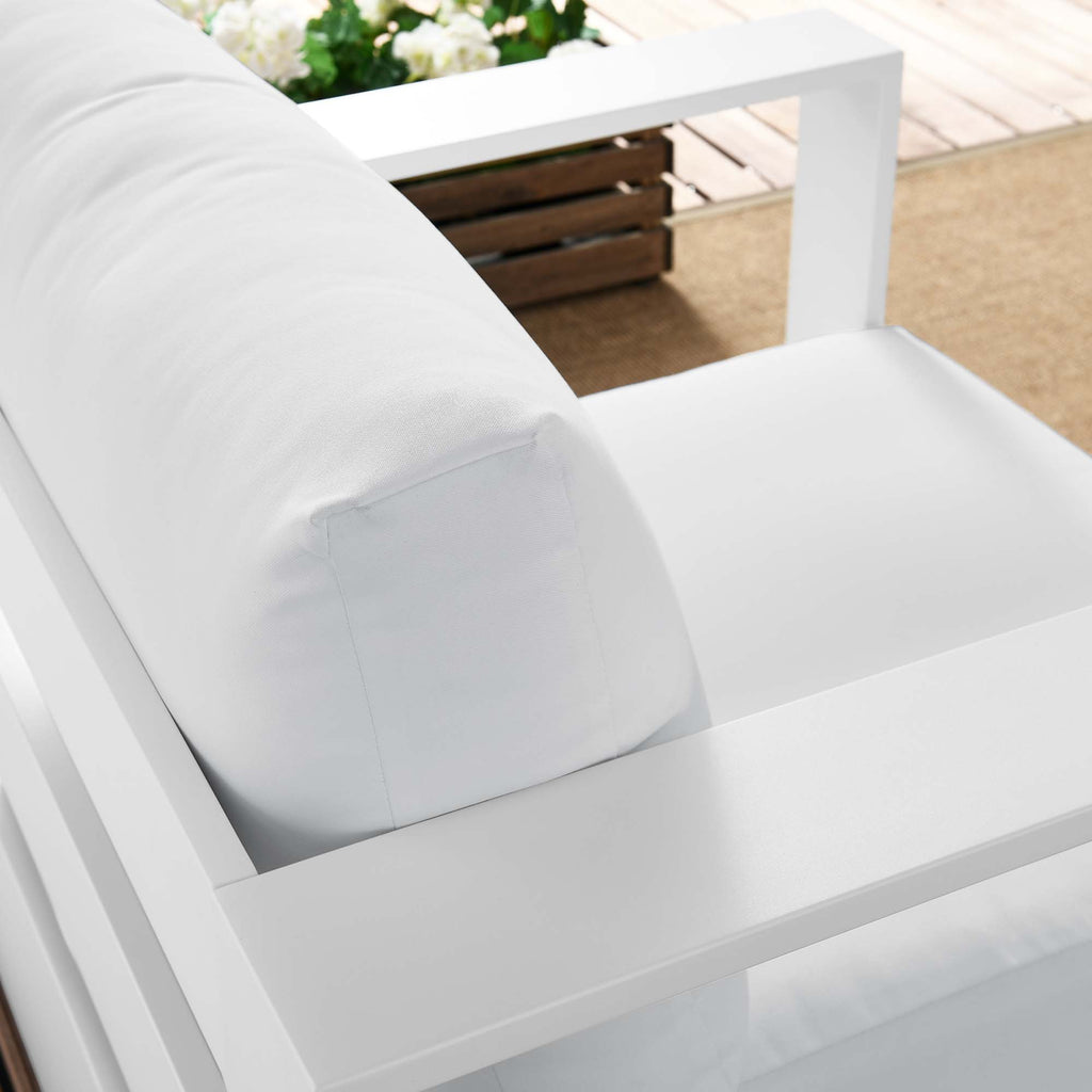Tahoe Outdoor Patio Powder-Coated Aluminum Armchair - White White