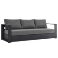 Tahoe Outdoor Patio Powder-Coated Aluminum Sofa - Gray Charcoal