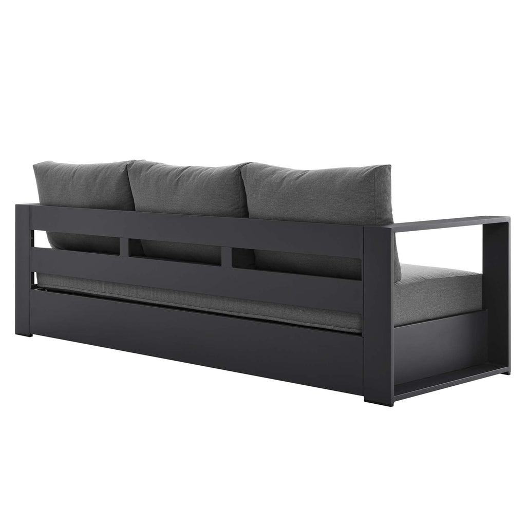 Tahoe Outdoor Patio Powder-Coated Aluminum Sofa - Gray Charcoal