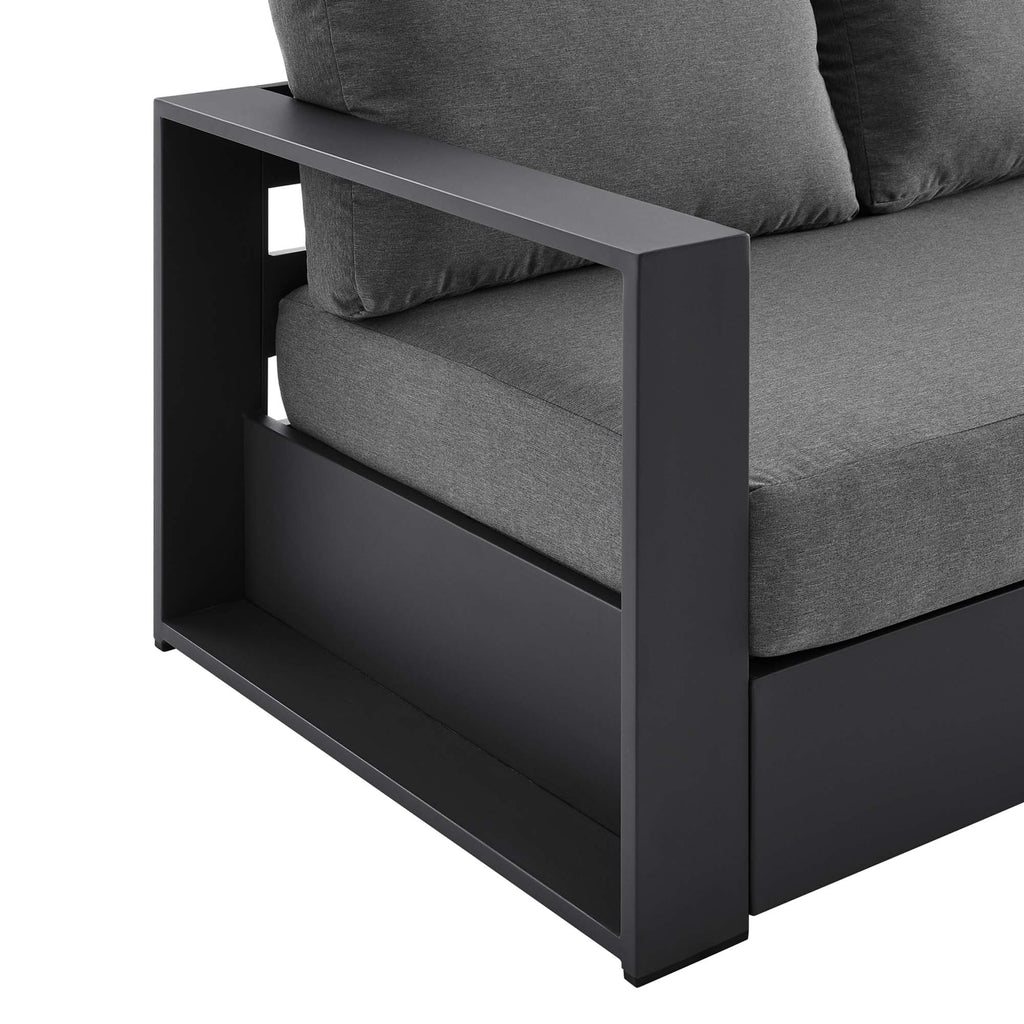 Tahoe Outdoor Patio Powder-Coated Aluminum Sofa - Gray Charcoal