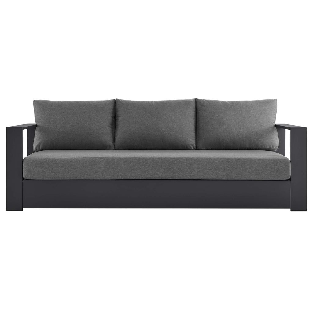Tahoe Outdoor Patio Powder-Coated Aluminum Sofa - Gray Charcoal