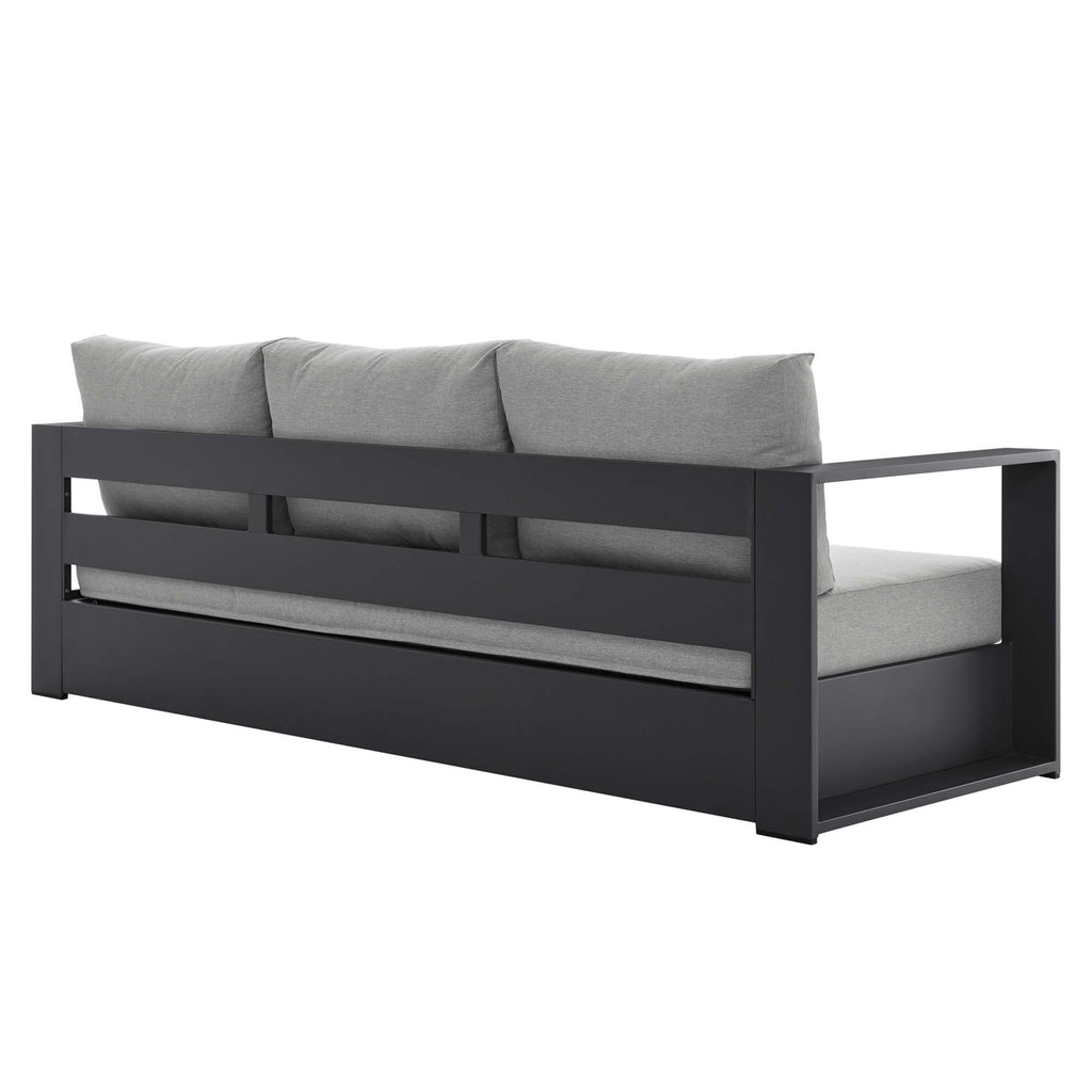 Tahoe Outdoor Patio Powder-Coated Aluminum Sofa - Gray Gray