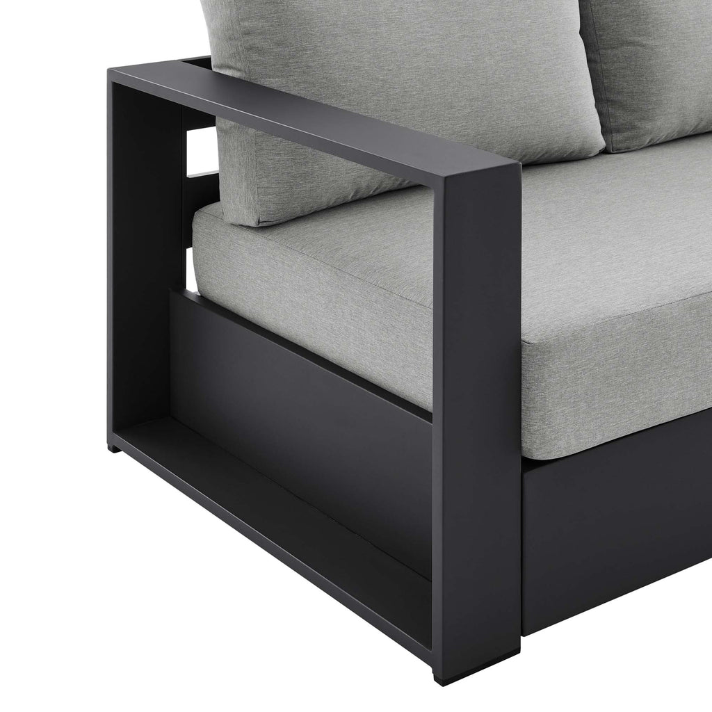 Tahoe Outdoor Patio Powder-Coated Aluminum Sofa - Gray Gray