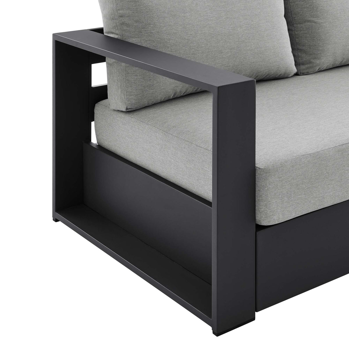 Tahoe Outdoor Patio Powder-Coated Aluminum Sofa - Gray Gray