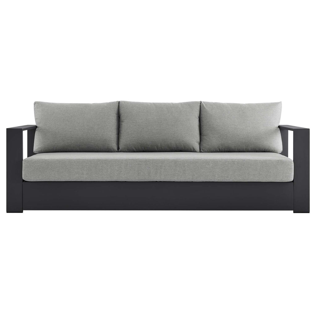 Tahoe Outdoor Patio Powder-Coated Aluminum Sofa - Gray Gray