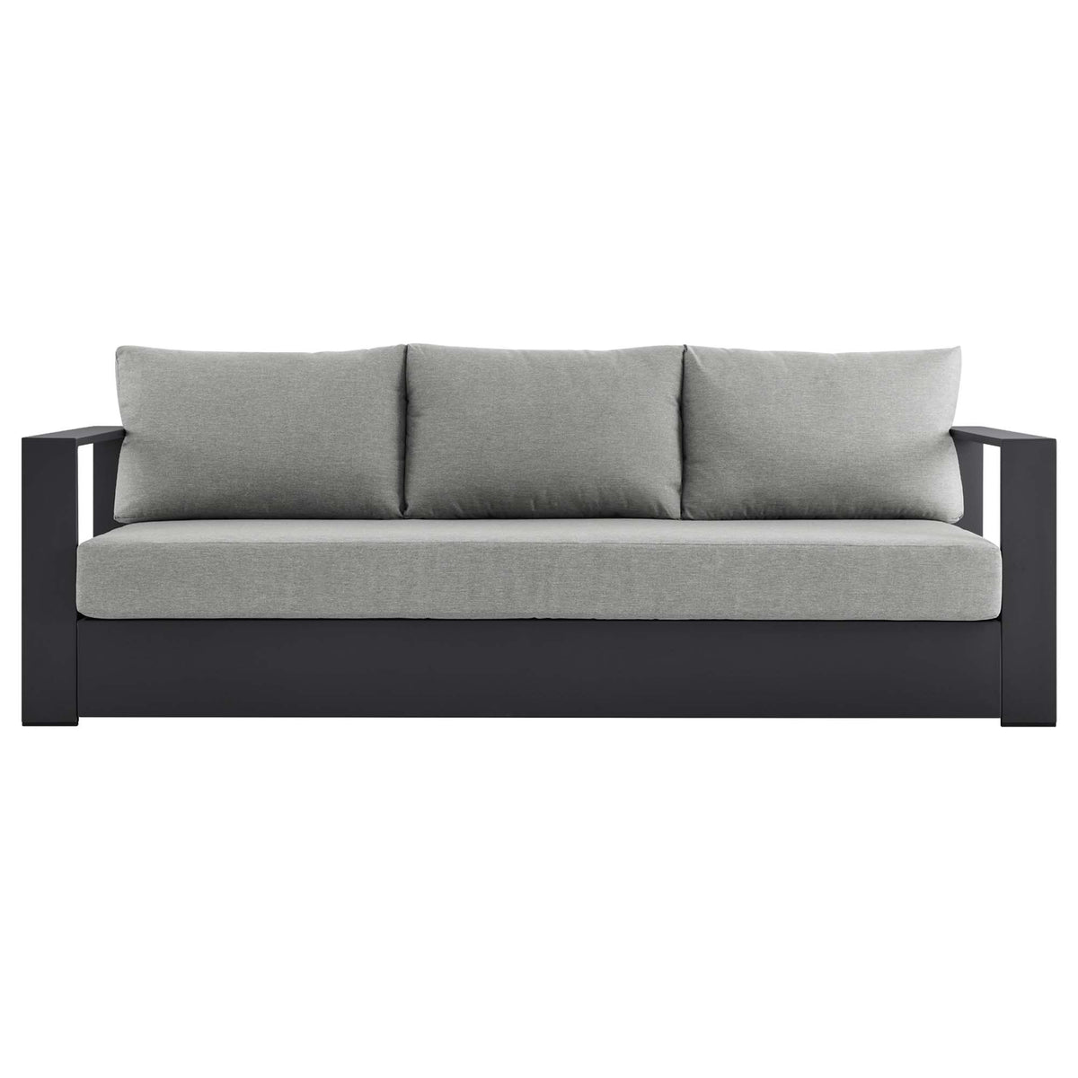 Tahoe Outdoor Patio Powder-Coated Aluminum Sofa - Gray Gray