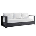 Tahoe Outdoor Patio Powder-Coated Aluminum Sofa - Gray White