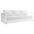 Tahoe Outdoor Patio Powder-Coated Aluminum Sofa - White White