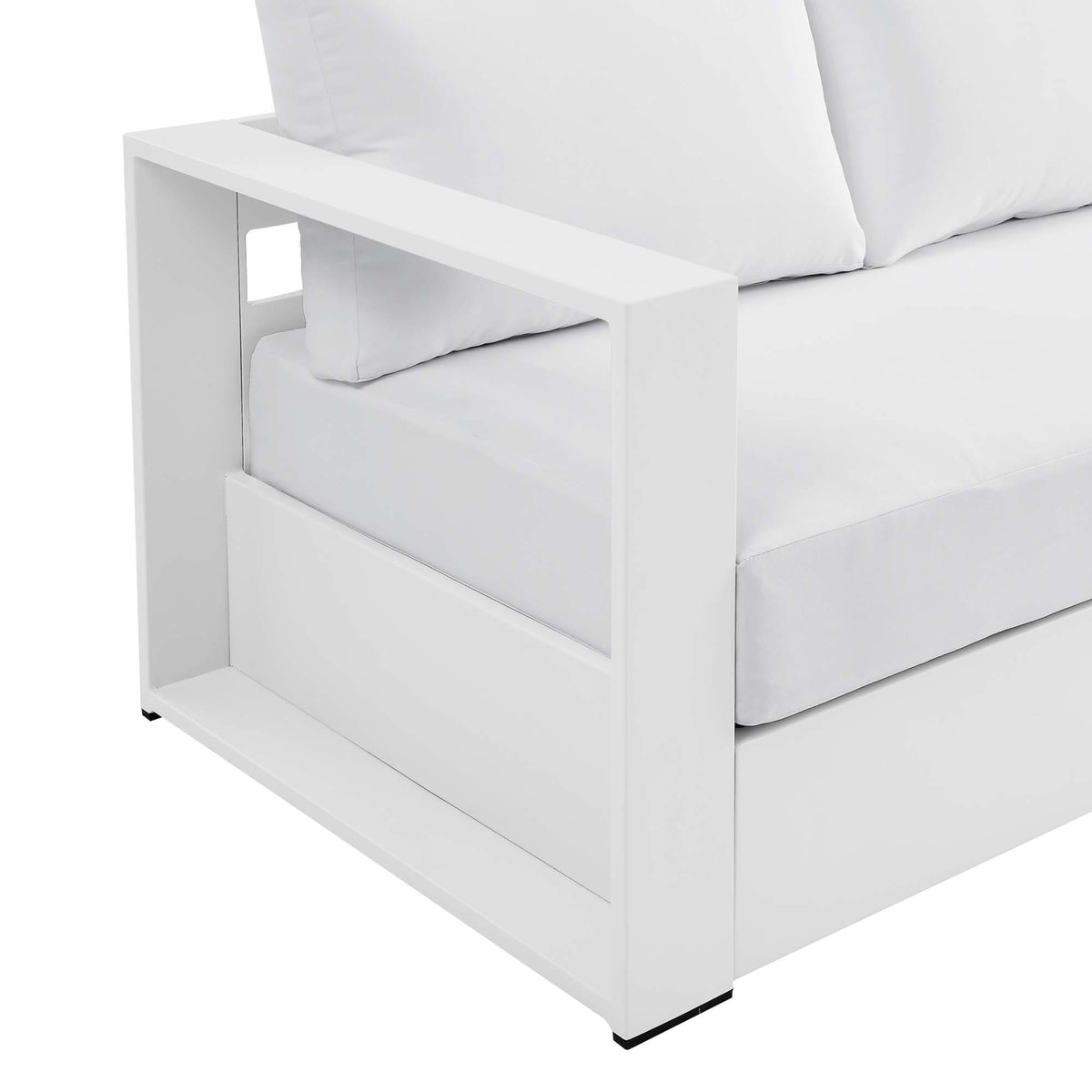 Tahoe Outdoor Patio Powder-Coated Aluminum Sofa - White White