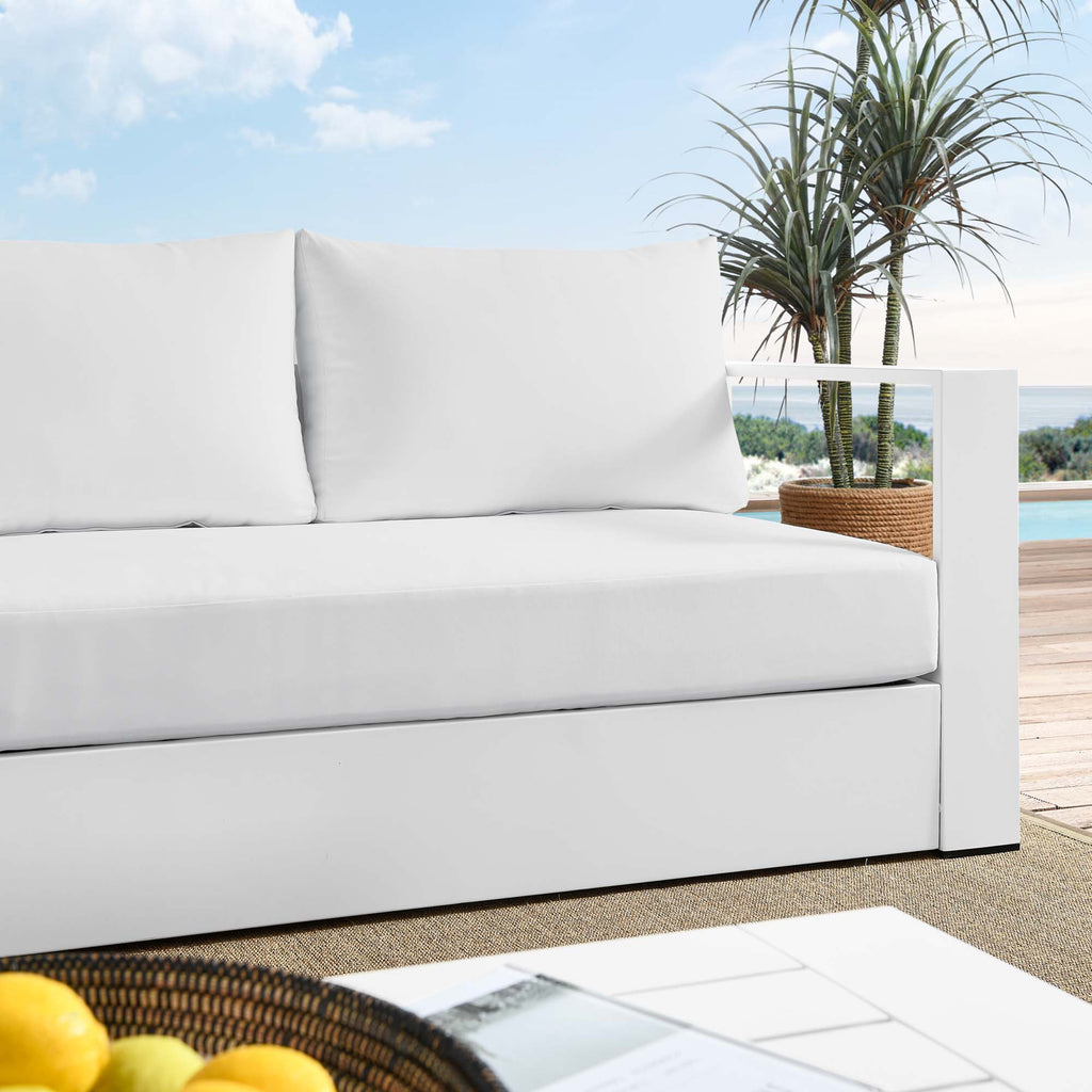 Tahoe Outdoor Patio Powder-Coated Aluminum Sofa - White White