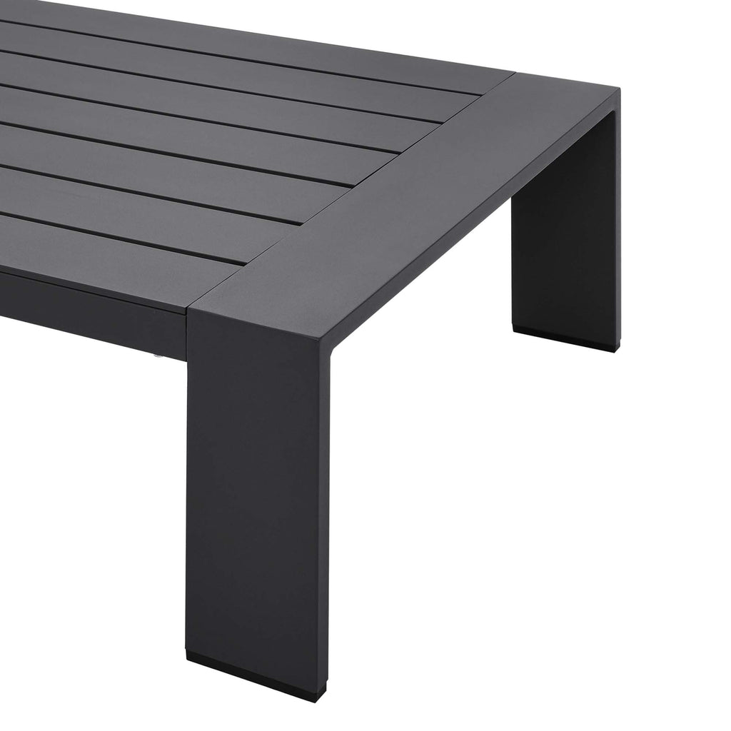 Tahoe Outdoor Patio Powder-Coated Aluminum Coffee Table - Gray