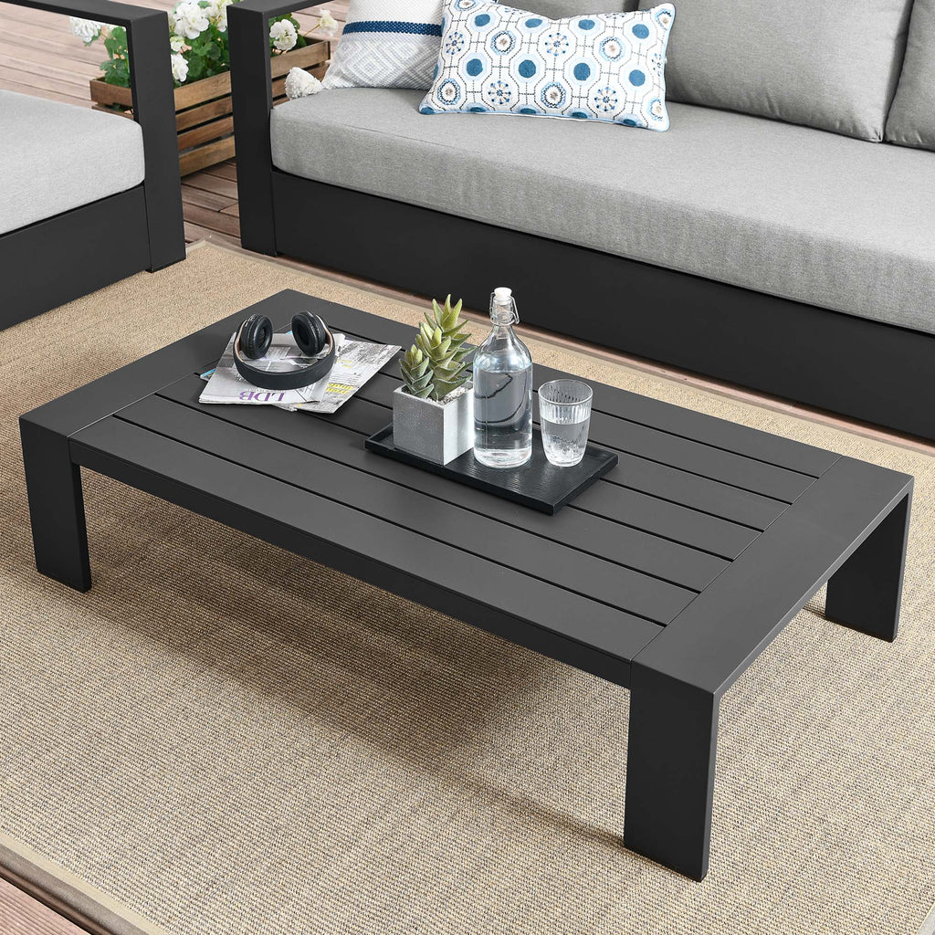 Tahoe Outdoor Patio Powder-Coated Aluminum Coffee Table - Gray