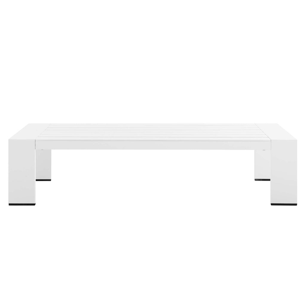 Tahoe Outdoor Patio Powder-Coated Aluminum Coffee Table - White