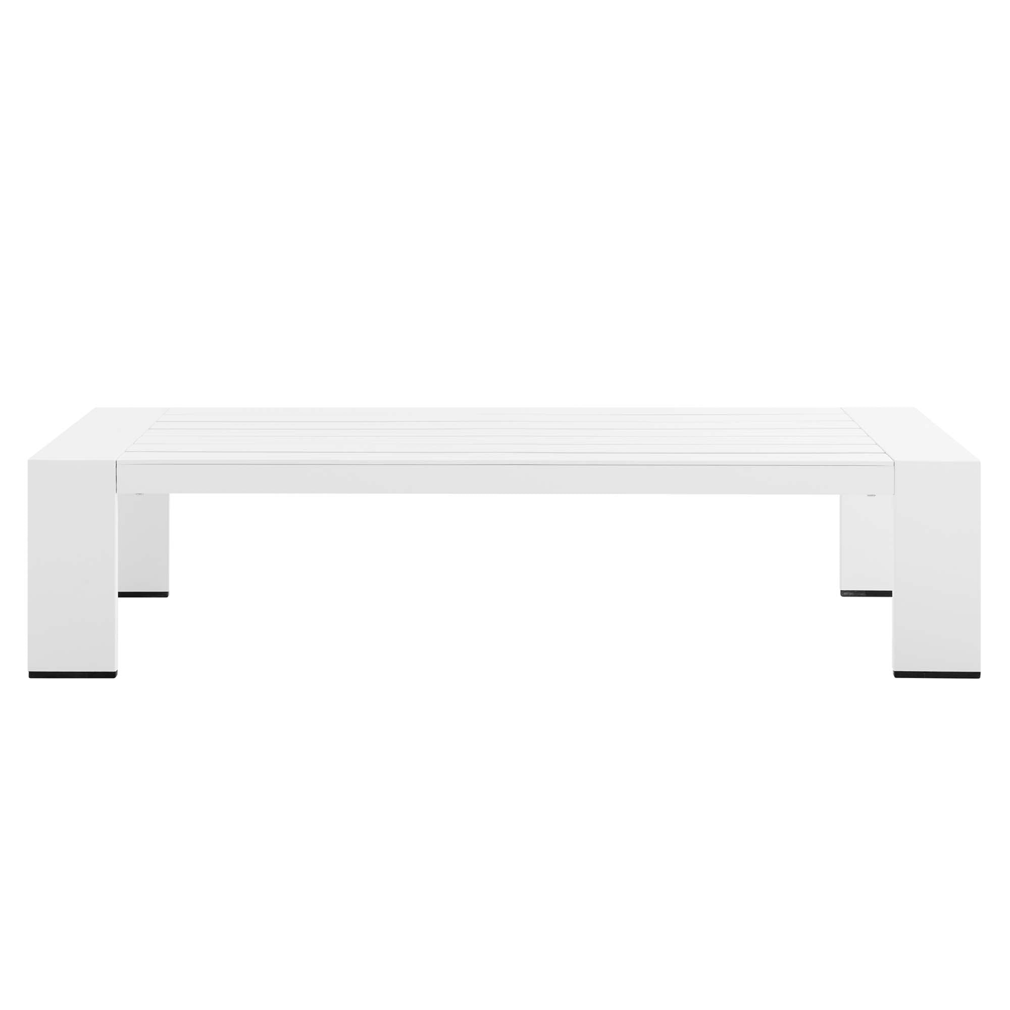 Tahoe Outdoor Patio Powder-Coated Aluminum Coffee Table - White