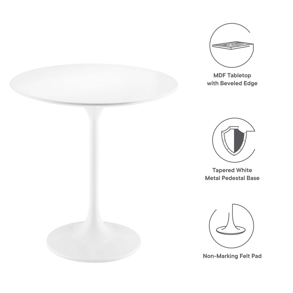 Lippa 20" Round Wood Side Table - White White