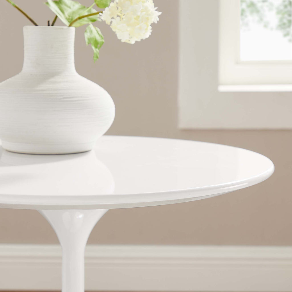 Lippa 20" Round Wood Side Table - White White