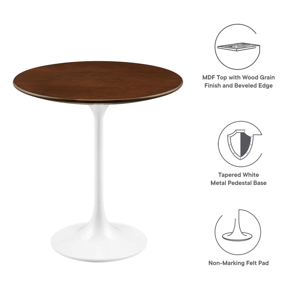 Lippa 20" Round Wood Side Table - White Walnut