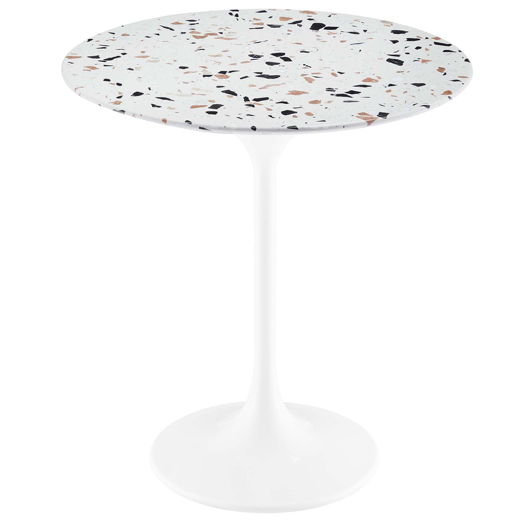 Lippa 20" Round Terrazzo Side Table - White Terrazzo