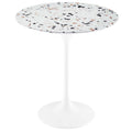 Lippa 20" Round Terrazzo Side Table - White Terrazzo