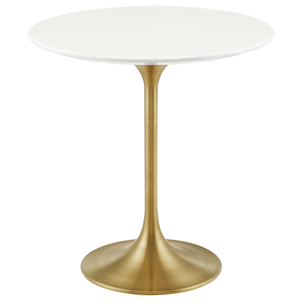 Lippa 20" Round Wood Side Table - Gold White