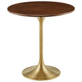 Lippa 20" Round Wood Side Table - Gold Walnut