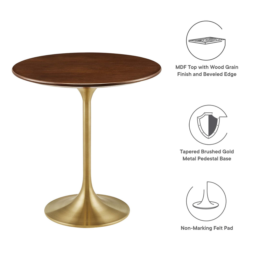 Lippa 20" Round Wood Side Table - Gold Walnut
