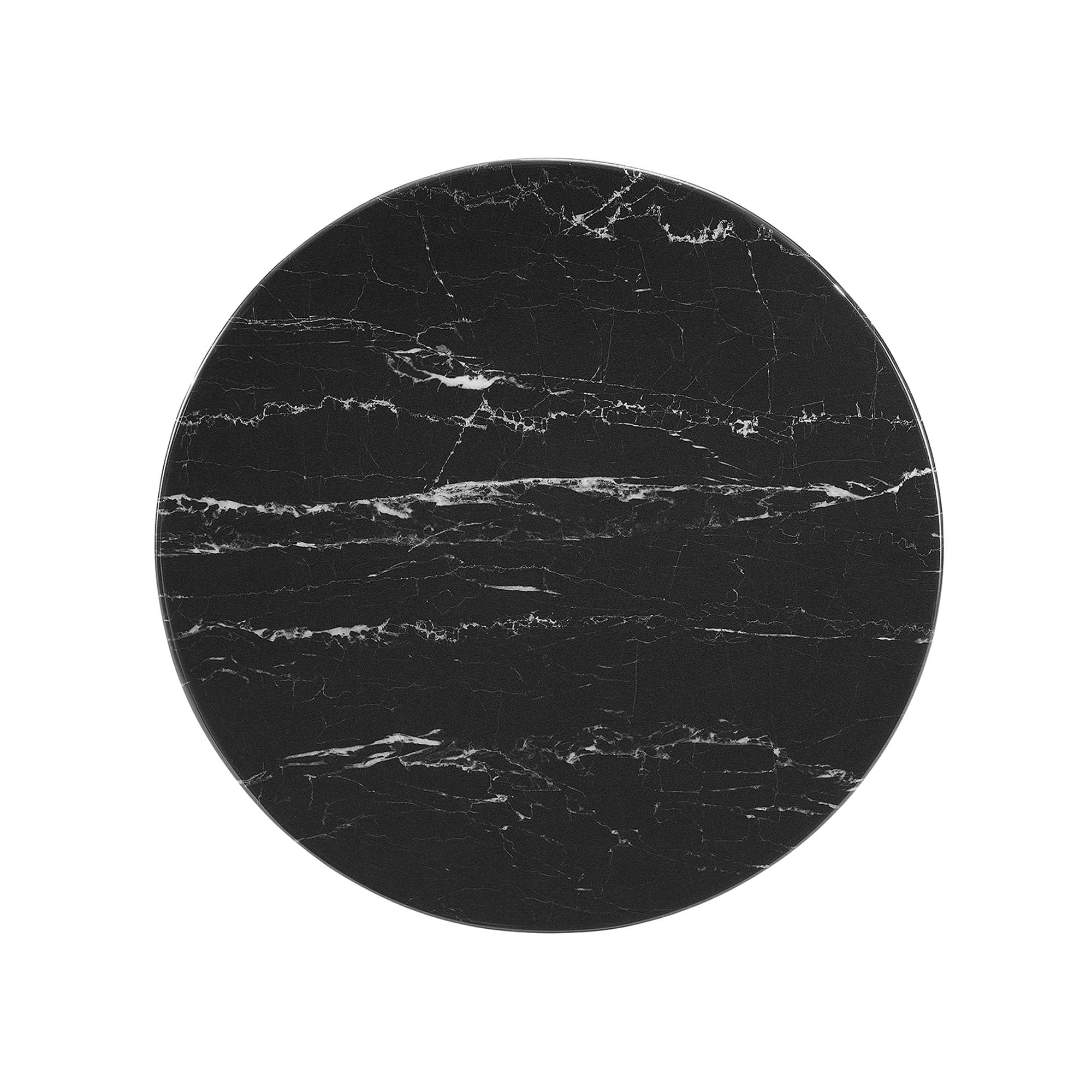 Lippa 20" Round Faux Marble Side Table - Gold Black