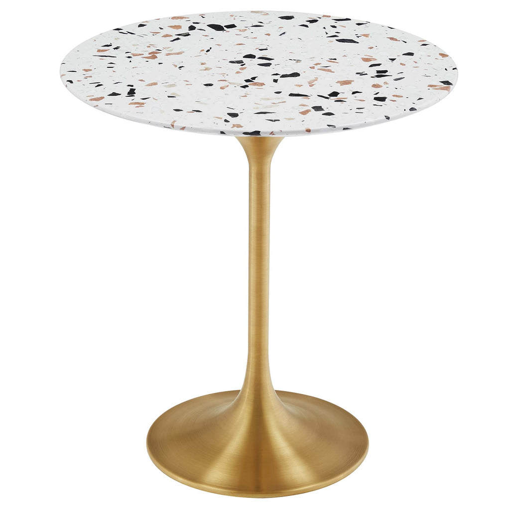 Lippa 20" Round Terrazzo Side Table - Gold Terrazzo