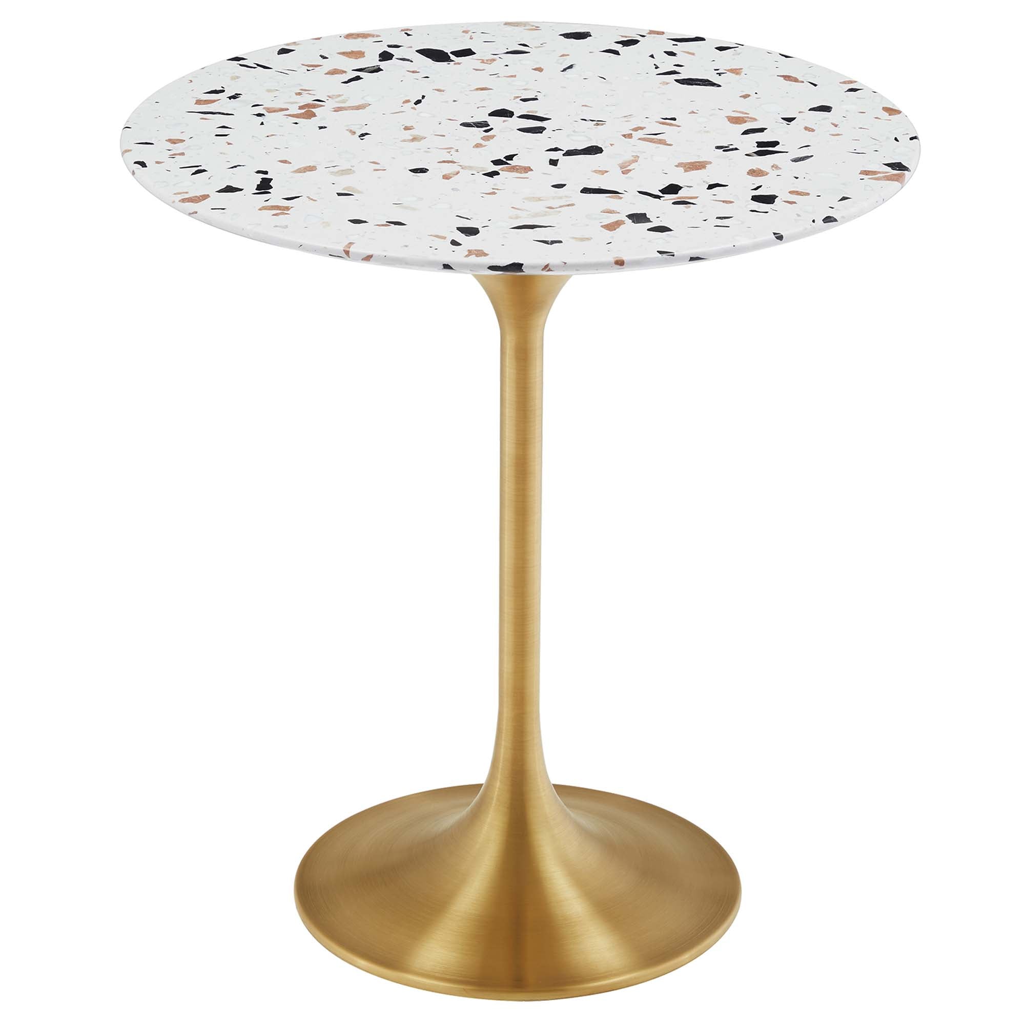 Lippa 20" Round Terrazzo Side Table - Gold Terrazzo