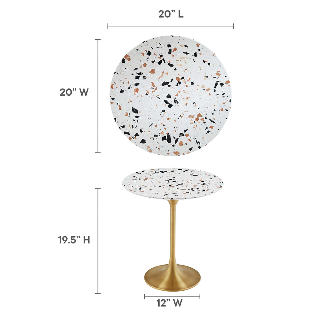 Lippa 20" Round Terrazzo Side Table - Gold Terrazzo