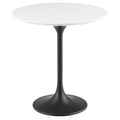 Lippa 20" Round Wood Side Table - Black White
