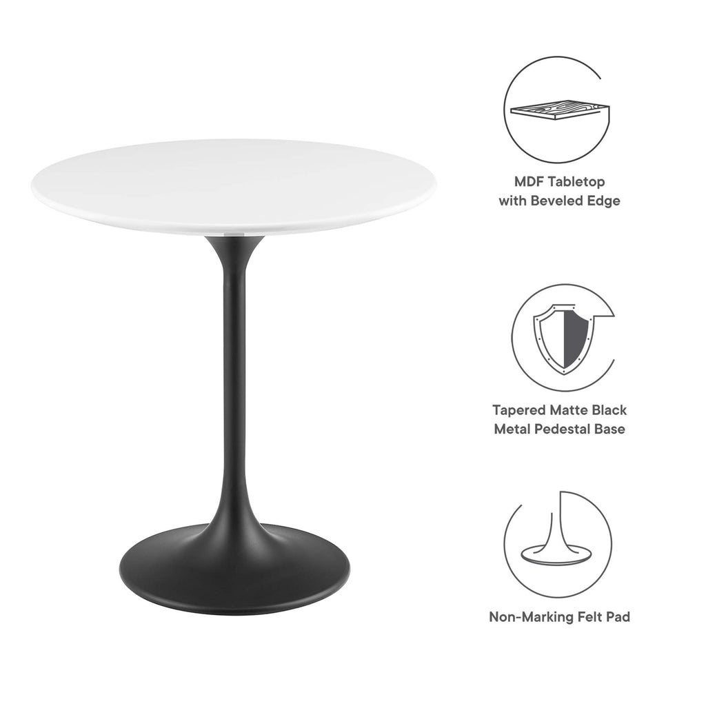 Lippa 20" Round Wood Side Table - Black White