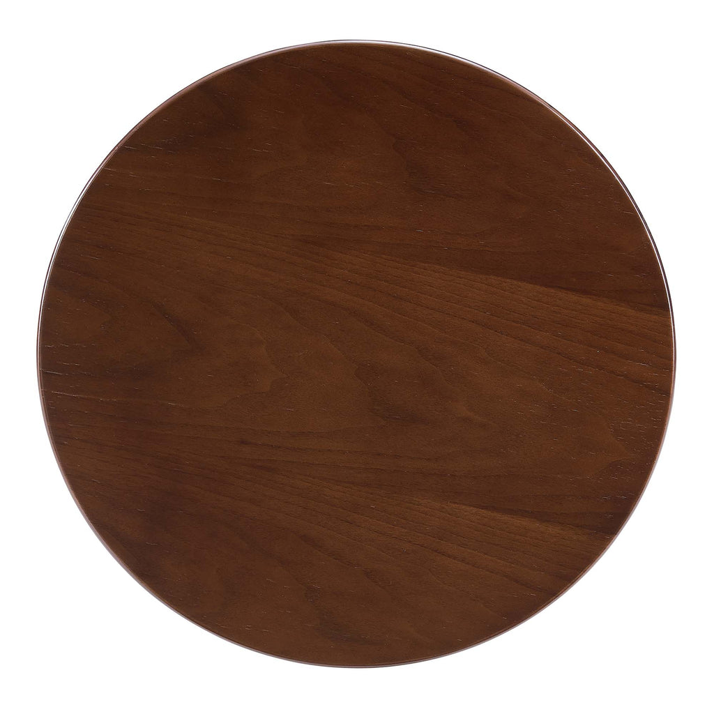 Lippa 20" Round Wood Side Table - Black Walnut