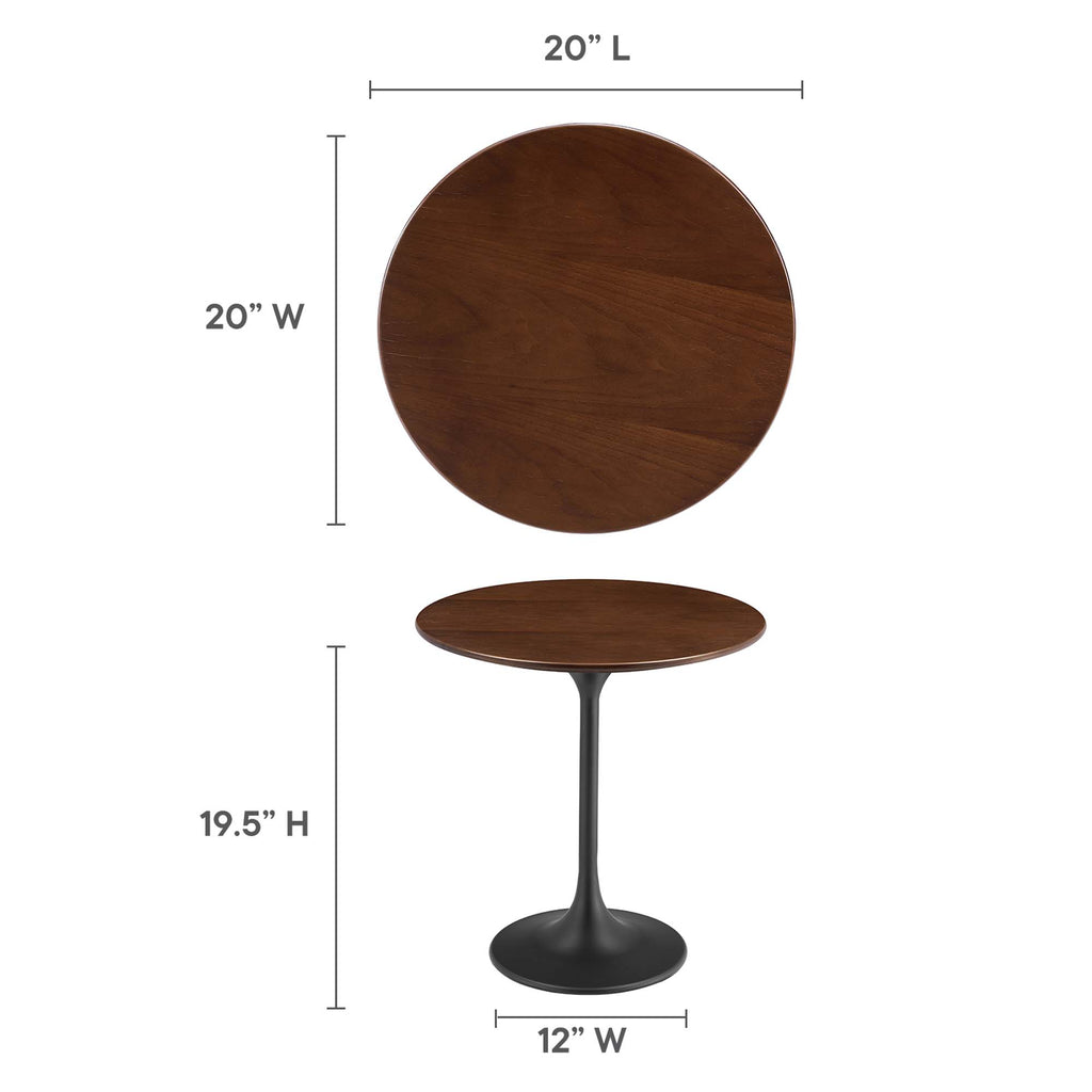 Lippa 20" Round Wood Side Table - Black Walnut