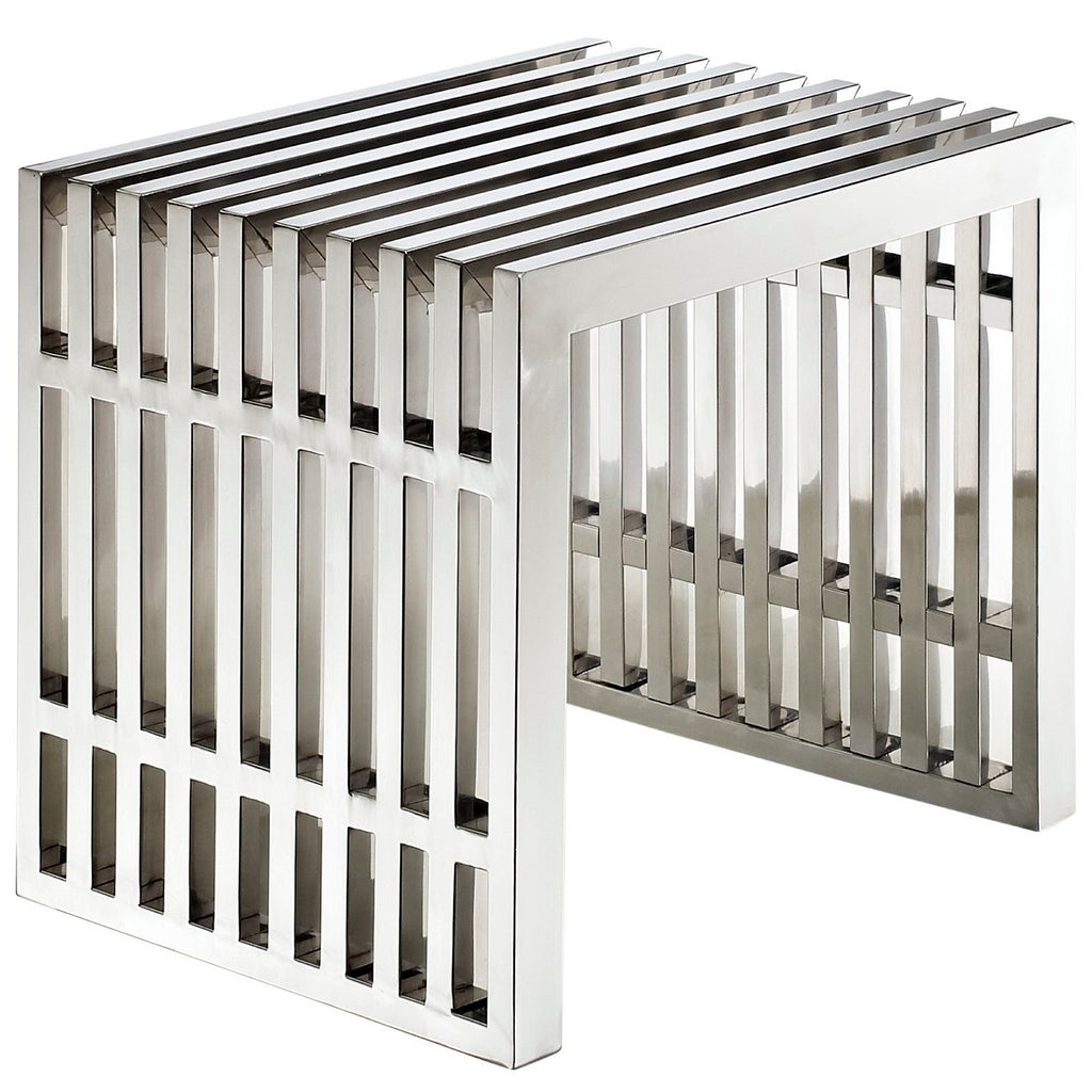 Gridiron Small Stainless Steel Bench - Silver