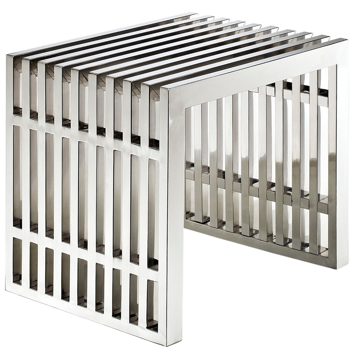 Gridiron Small Stainless Steel Bench - Silver