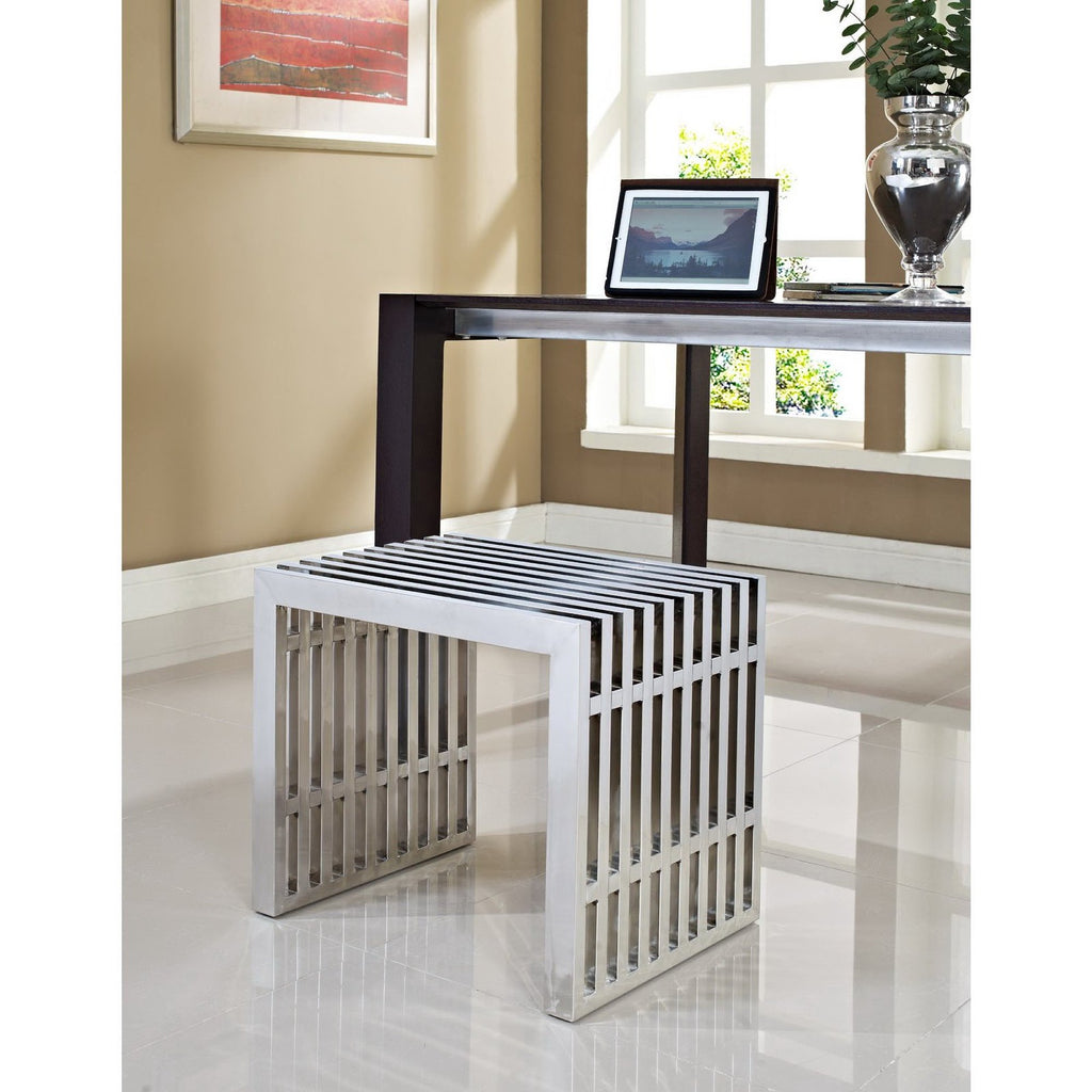 Gridiron Small Stainless Steel Bench - Silver