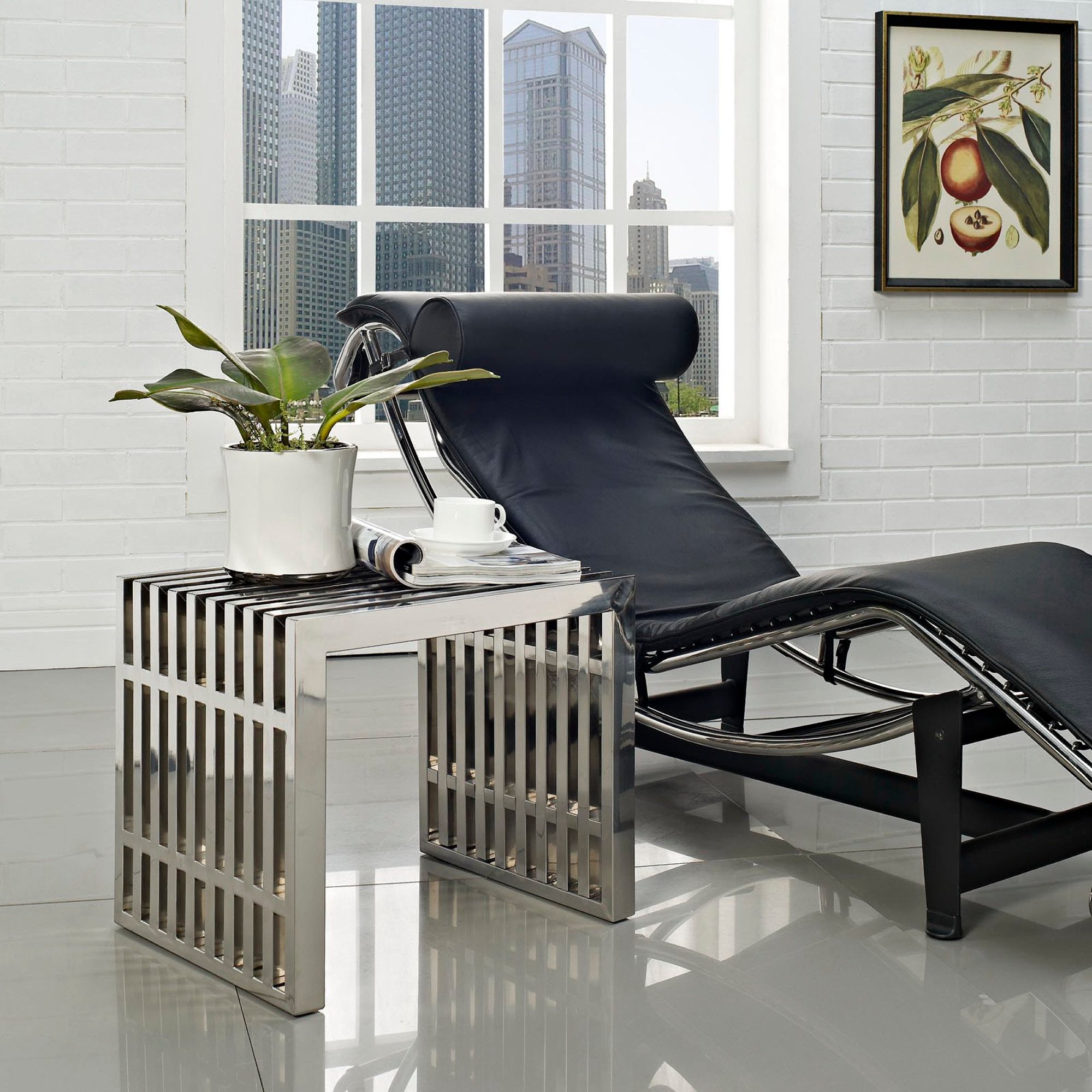 Gridiron Small Stainless Steel Bench - Silver
