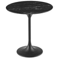 Lippa 20" Round Faux Marble Side Table - Black Black